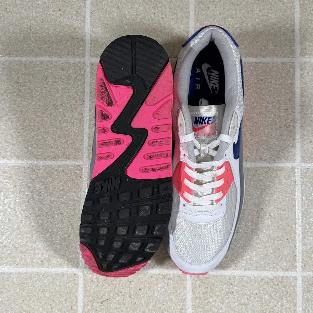 Nike Air Max 90 Womens Sneakers White Pink Blue Size 14.5W / 13M CT1887-100